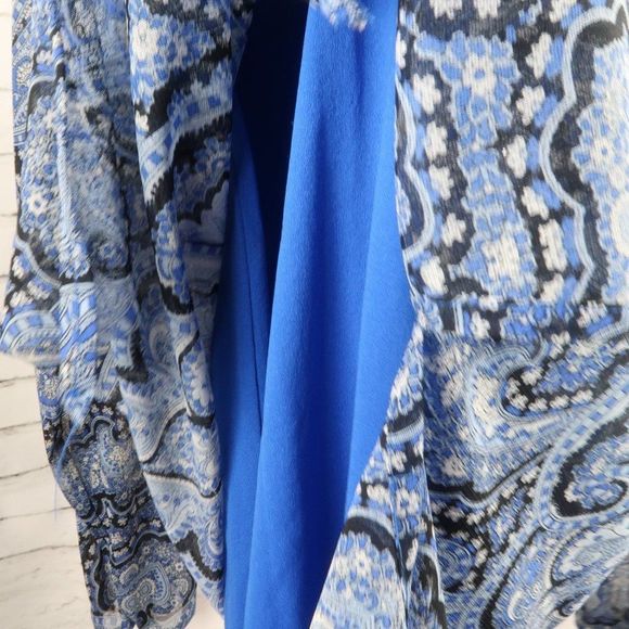 INC INTERNATIONAL CONCEPTS BLUE PAISLEY WITH RHINESTONE DETAIL LONG SLEEVE TUNIC - Picture 8 of 8